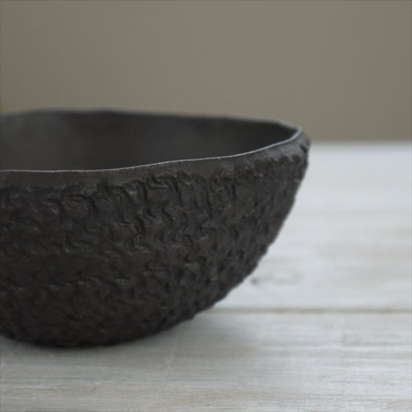 画像3: 増渕明/網目ボウル（中）/ブラック/Φ11 X H5 (3)