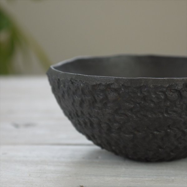 画像4: 増渕明/網目ボウル（中）/ブラック/Φ11 X H5 (4)