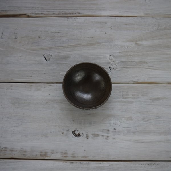 画像2: 増渕明/網目ボウル（小）/ブラウン/Φ9 X H3.5 (2)