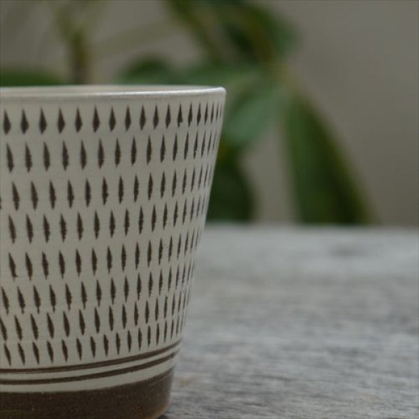 画像3: 小石原焼/カネハ窯/蕎麦猪口（大）飛鉋飛び鉋/Φ9 (3)