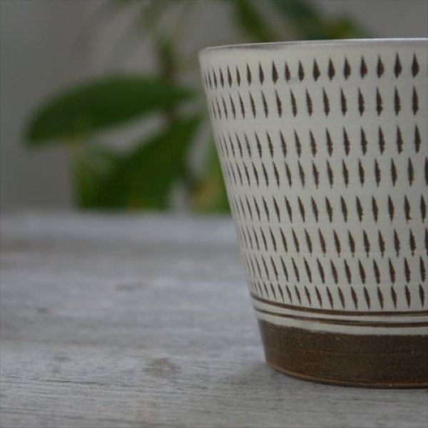 画像4: 小石原焼/カネハ窯/蕎麦猪口（大）飛鉋飛び鉋/Φ9 (4)