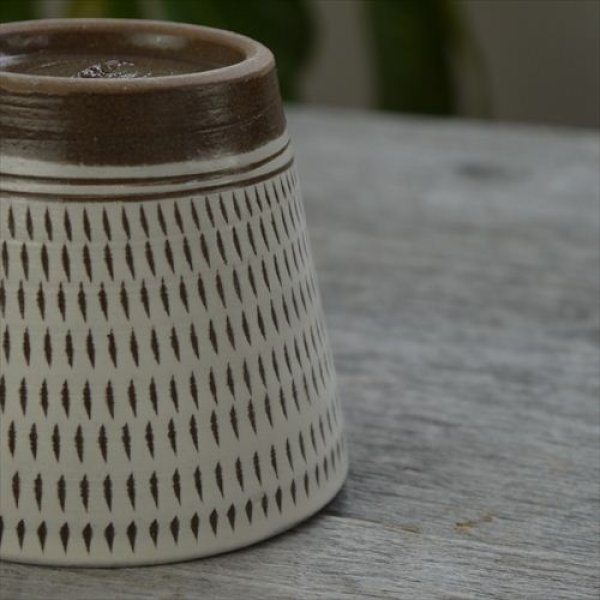 画像8: 小石原焼/カネハ窯/蕎麦猪口（大）飛鉋飛び鉋/Φ9 (8)