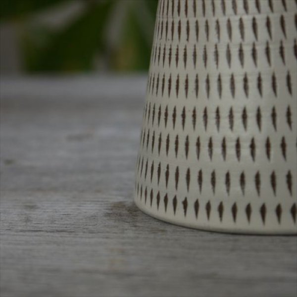 画像9: 小石原焼/カネハ窯/蕎麦猪口（大）飛鉋飛び鉋/Φ9 (9)