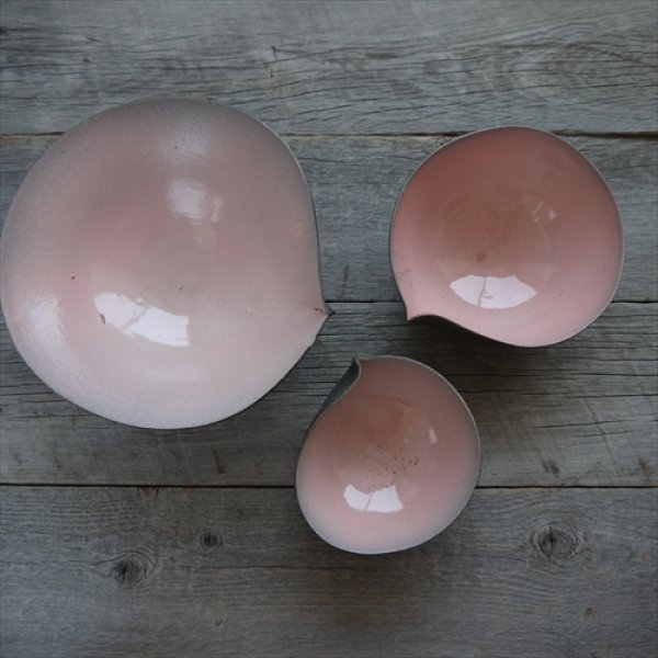 画像14: 藤野/野村亮/片口桃色大鉢/Φ24 X H9.5 (14)