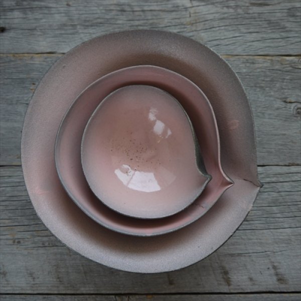 画像15: 藤野/野村亮/片口桃色大鉢/Φ24 X H9.5 (15)