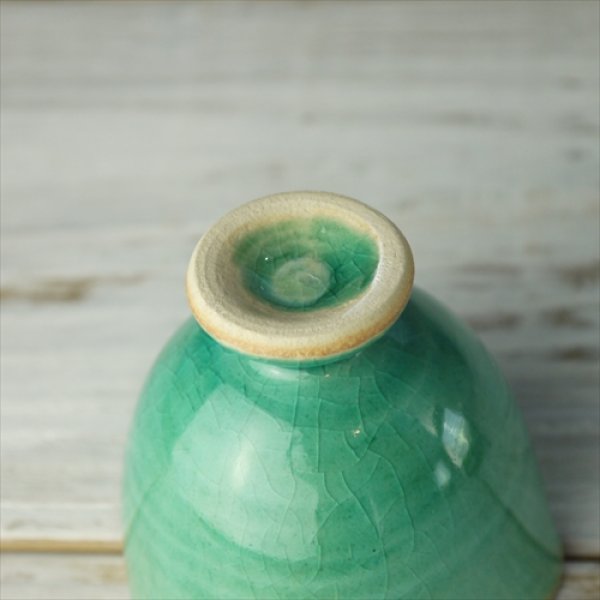 画像9: 瀬戸焼/柳本美帆/碧釉　輪花高台杯　（花びら6タイプ）/ブルー/Φ7 (9)