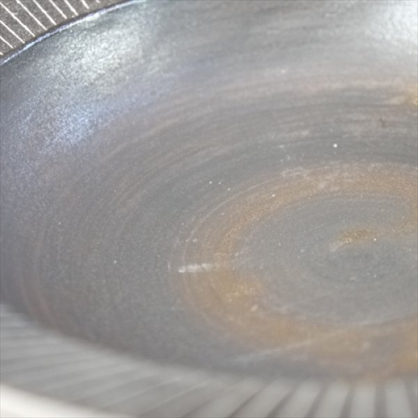 画像5: 堀有一郎/白線象嵌鉢M/黒/白ストライプ/Φ20.5XH5 (5)