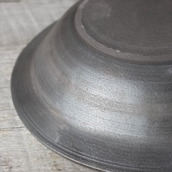 画像8: 堀有一郎/白線象嵌鉢M/黒/白ストライプ/Φ20.5XH5 (8)