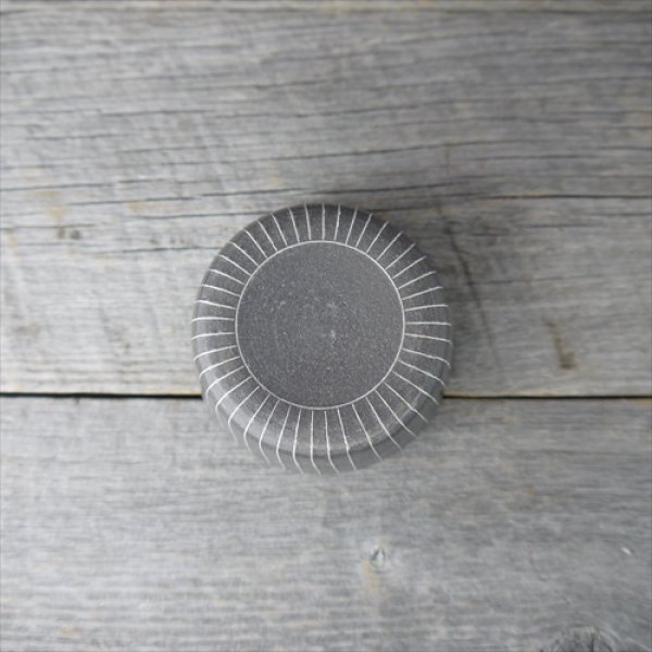 画像6: 堀有一郎/白線象嵌蕎麦猪口/黒/白ストライプ/Φ9XH5.7 (6)