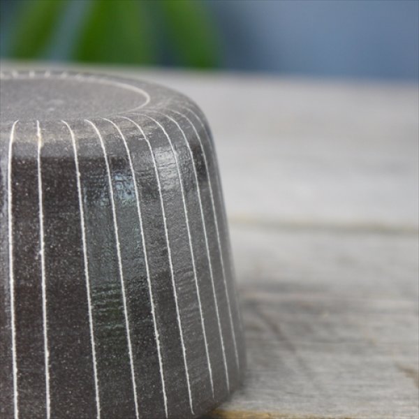 画像7: 堀有一郎/白線象嵌蕎麦猪口/黒/白ストライプ/Φ9XH5.7 (7)