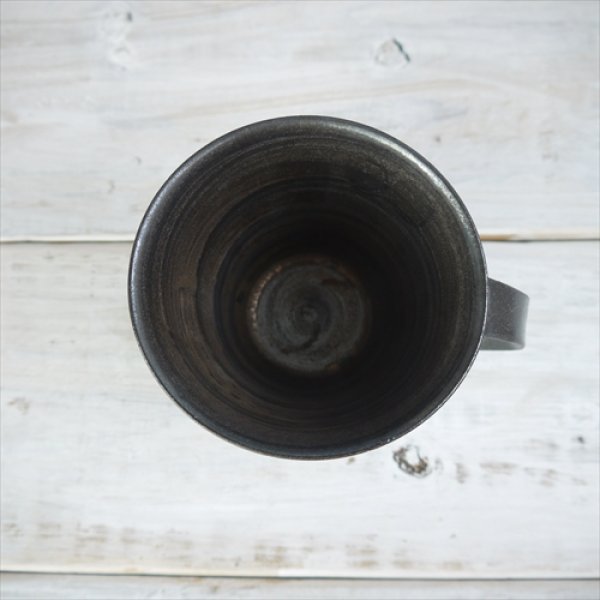 画像4: 堀有一郎/白線象嵌カップL-I/黒/白ストライプ/Φ10.5 X H10 (4)