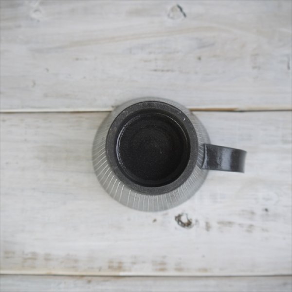 画像6: 堀有一郎/白線象嵌カップL-I/黒/白ストライプ/Φ10.5 X H10 (6)