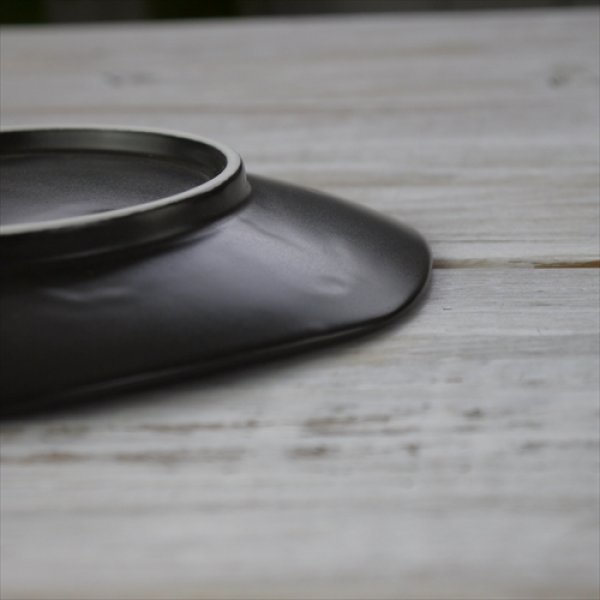 画像6: miyama/feuille（フィーユ）17cmプレート/黒マット/Φ17 (6)