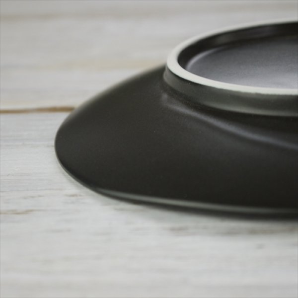 画像7: miyama/feuille（フィーユ）17cmプレート/黒マット/Φ17 (7)