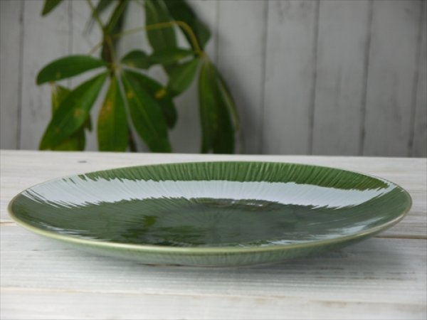 画像2: miyama/crease（クリース）　27cmプレート/oribe green/ (2)