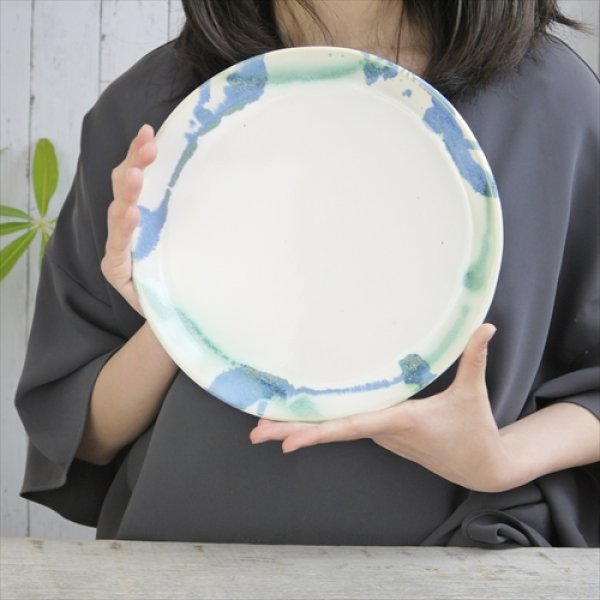 画像11: 京焼/晋六窯/SHIN PLATE (SKY)　25ｃｍ// (11)