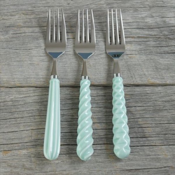 画像11: 有田焼/フラッグス/文翔窯/ディナーフォーク/しましま/21cm (11)