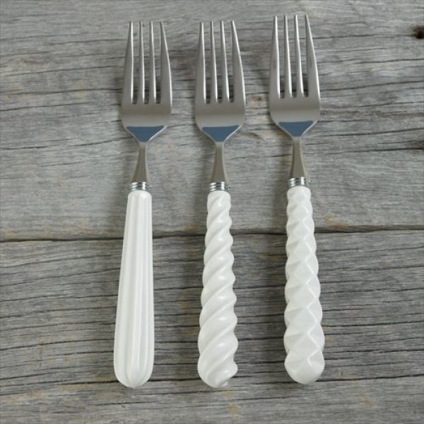 画像12: 有田焼/フラッグス/文翔窯/ディナーフォーク/しましま/21cm (12)