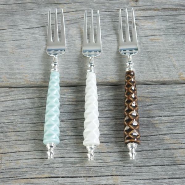 画像2: 有田焼/フラッグス/文翔窯/ティーフォーク/かくかく/12.5cm (2)