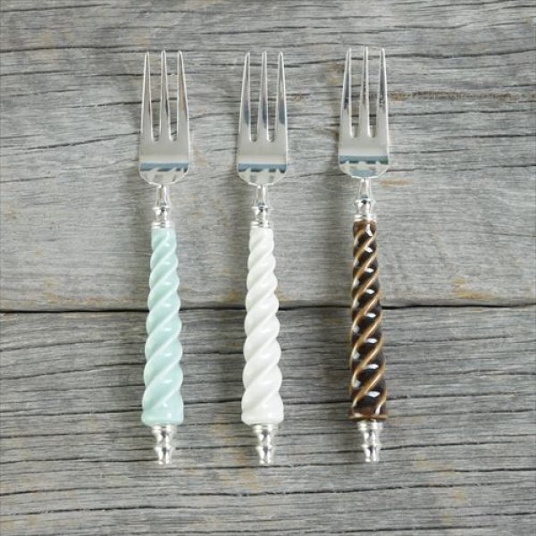 画像2: 有田焼/フラッグス/文翔窯/ティーフォーク/ねじねじ/12.5cm (2)