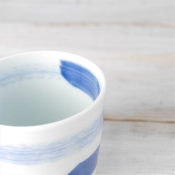 画像2: 有田焼/渓山窯/ARKZ-001001001/染付呉須刷毛そば猪口/Φ7.7 X H6.2 (2)