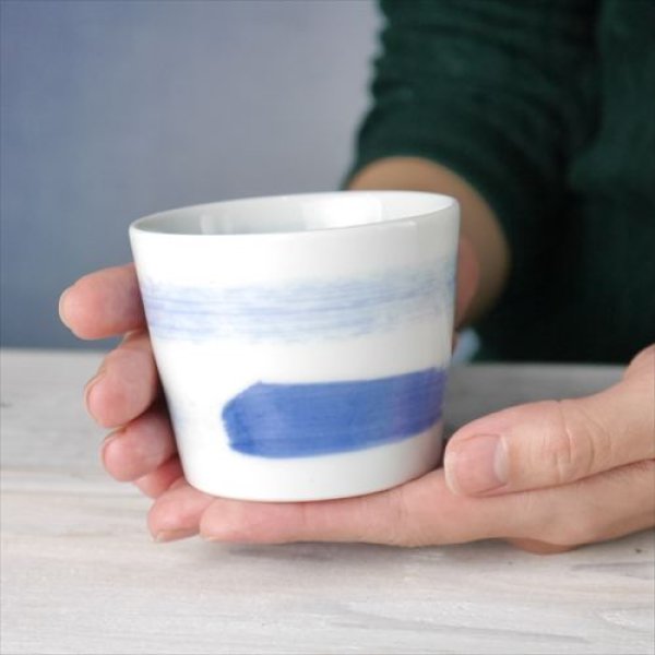 画像10: 有田焼/渓山窯/ARKZ-001001001/染付呉須刷毛そば猪口/Φ7.7 X H6.2 (10)