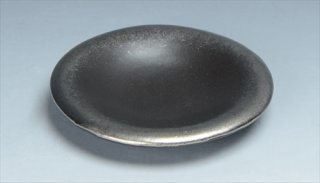 京焼・清水焼/HiBiKi/番浦匠/黒釉銀彩/6寸丸皿/Φ18×H2 - テーブル