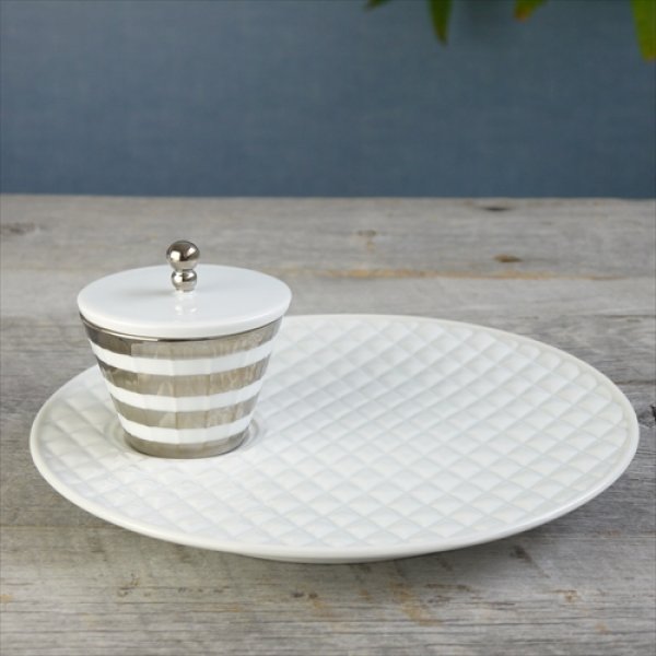 画像7: 波佐見焼/丹心窯/白磁 キルティングプレート/Φ23.7 X H2.4 (7)