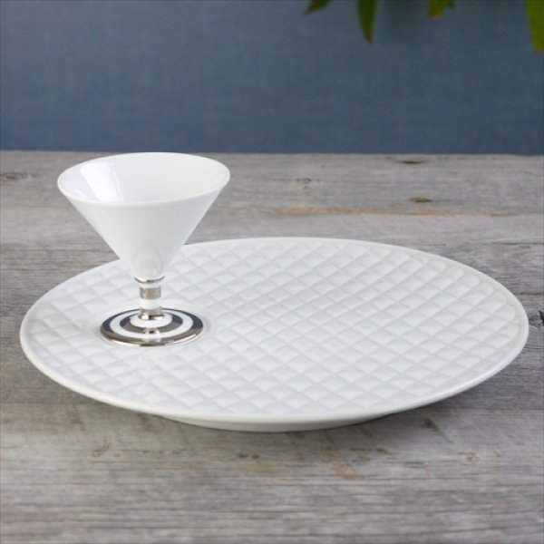 画像9: 波佐見焼/丹心窯/白磁 キルティングプレート/Φ23.7 X H2.4 (9)