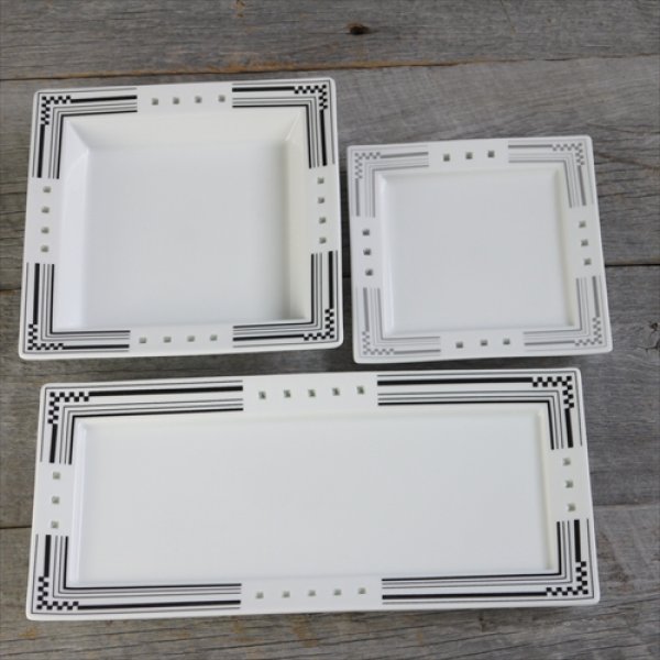 画像10: 波佐見焼/丹心窯/水晶ヒルハウス　長角プレート/黒・グレー/30 X 14 X H2.5 (10)