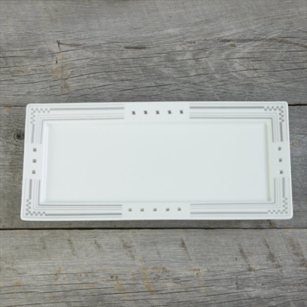 画像5: 波佐見焼/丹心窯/水晶ヒルハウス　長角プレート/黒・グレー/30 X 14 X H2.5 (5)