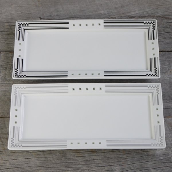 画像9: 波佐見焼/丹心窯/水晶ヒルハウス　長角プレート/黒・グレー/30 X 14 X H2.5 (9)