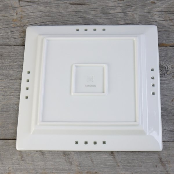 画像4: 波佐見焼/丹心窯/水晶ヒルハウス　スクエアプレートＭ/黒・グレー/20 X 20 X H2.2 (4)