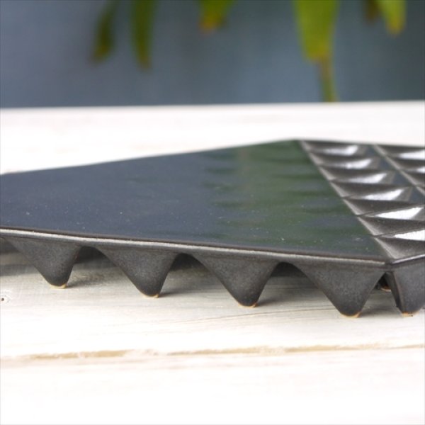 画像3: 有田焼/李荘窯/麻の葉菱形プレート/TR天目釉/Φ40.8 X 19.0 X H2cm (3)