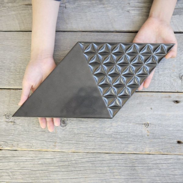 画像8: 有田焼/李荘窯/麻の葉菱形プレート/TR天目釉/Φ40.8 X 19.0 X H2cm (8)