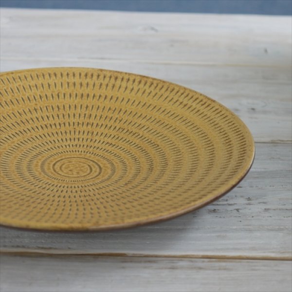 画像2: 小石原焼/やまさん柳瀬窯/飛鉋・導化釉/七寸/Φ21 X H3.8cm (2)