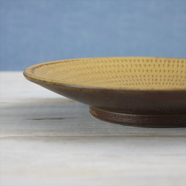 画像3: 小石原焼/やまさん柳瀬窯/飛鉋・導化釉/七寸/Φ21 X H3.8cm (3)