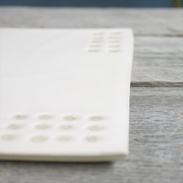 画像2: 信楽焼/むかで窯/鳥嶋一義/陶板（大） D1/白/25×25 (2)