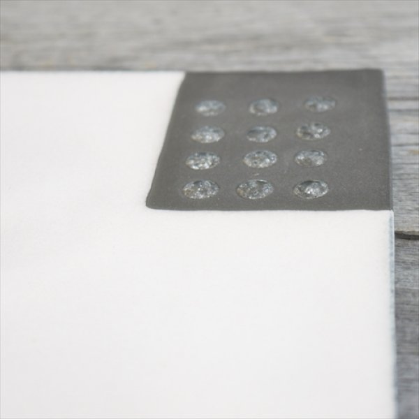 画像4: 信楽焼/むかで窯/鳥嶋一義/新陶板 H1/白/25×25 (4)