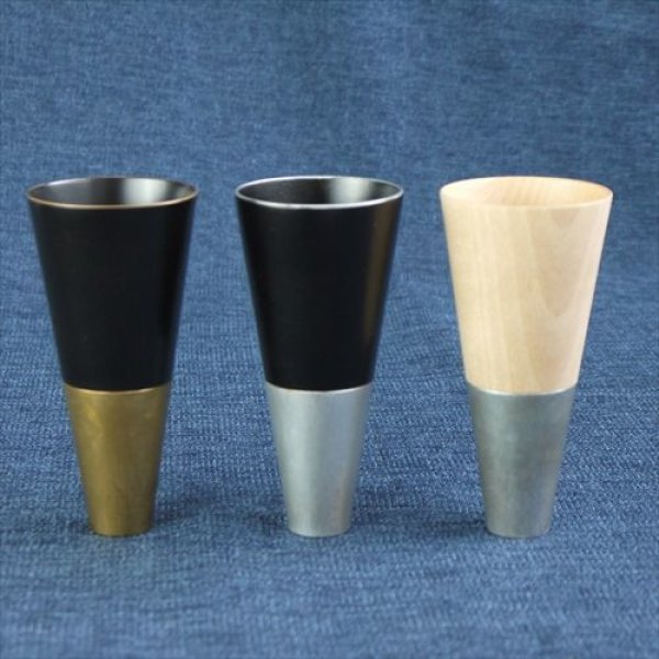 画像7: 富山高岡銅器/四津川製作所/喜泉ホルン　黒漆/MISTY SILVER/φ50×H110 (7)