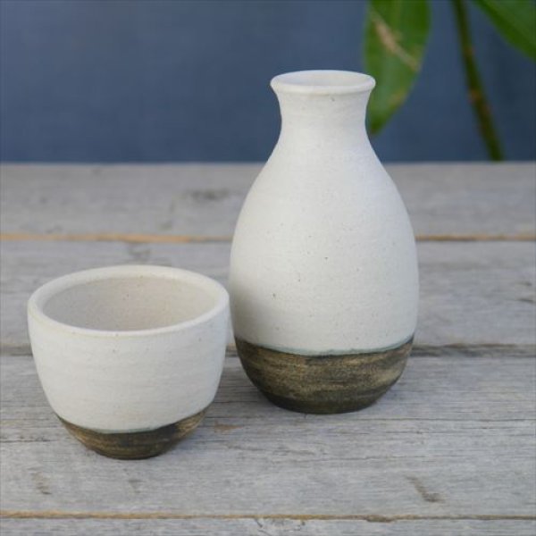 画像11: 益子焼/根古屋製陶/徳利/白×黒/Φ7 X H11 (11)