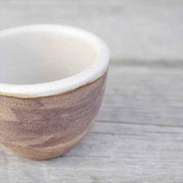 画像2: 益子焼/根古屋製陶/お猪口/茶/Φ7 X H5 (2)