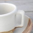 画像2: 益子焼/根古屋製陶/カップ＆ソーサ―/白×茶/Φ8 X H7.3 / Φ15 X 3.3 (2)