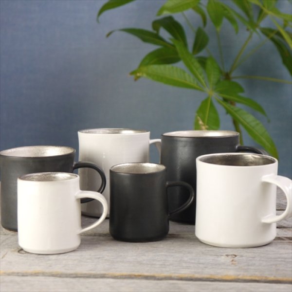 画像14: うつわ工房 千の森/プラチナ銀彩 マグ S/Φ6 X H7【2色】 (14)