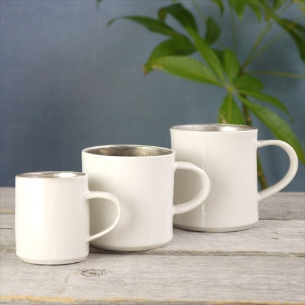 画像15: うつわ工房 千の森/プラチナ銀彩 マグ S/Φ6 X H7【2色】 (15)