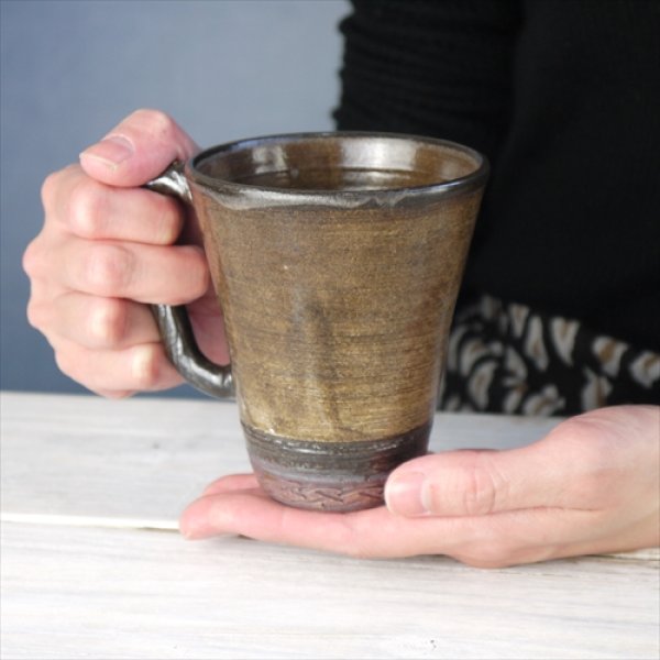 画像8: 陶房かんな/Driftwood Style Handle Mug（大）/ヴィンテージ/Φ9 X H10.5 (8)