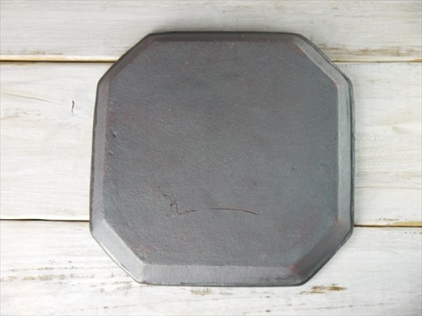 画像3: 陶房かんな/8角プレート/黒/22.5x22.5 X H2 (3)