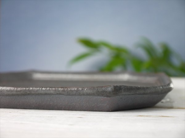 画像6: 陶房かんな/8角プレート/黒/22.5x22.5 X H2 (6)