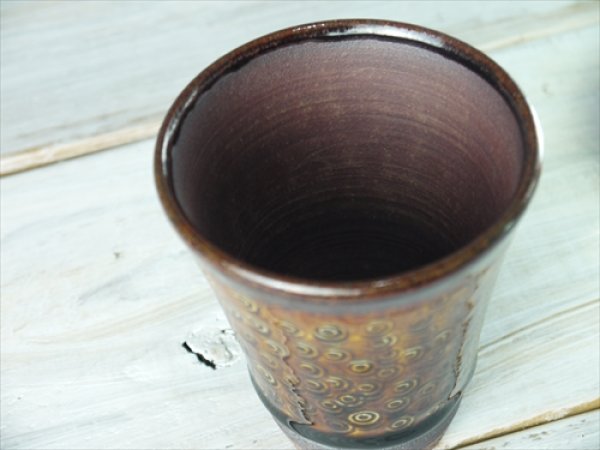 画像2: 陶房かんな/ビアタンブラー/アメ/Φ9 X H10.5 (2)