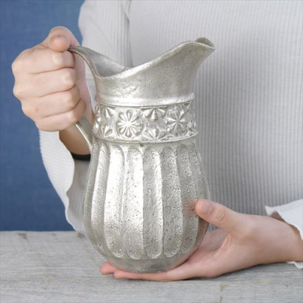 画像9: 秋山昌史/銀彩 水差し 大 /9X16X20 (9)